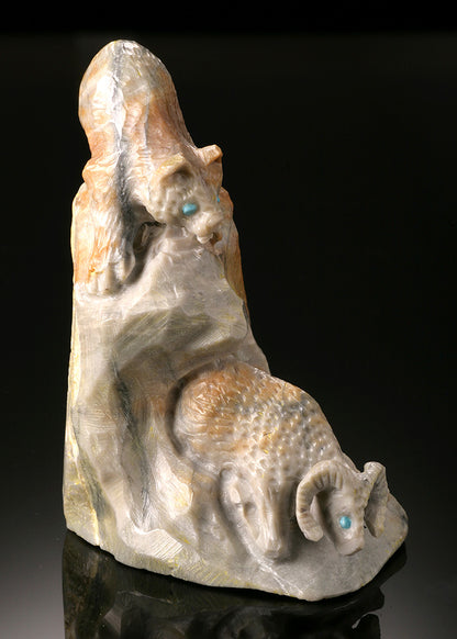 Zuni Bobcat & Ram Fetish