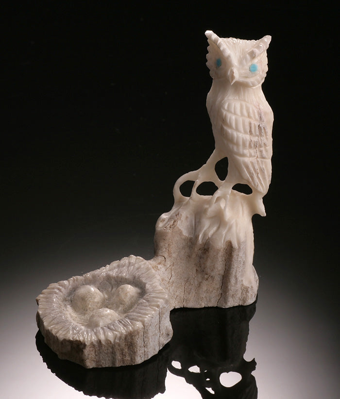 Zuni Owl Fetish - Antler