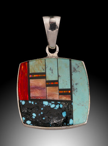 Zuni Inlay Pendant, Ambrose Tsosie