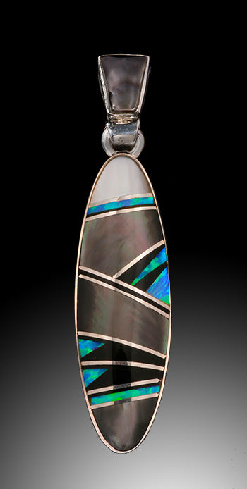 Zuni Inlay Pendant / Black Mother of Pearl - Cathy Webster