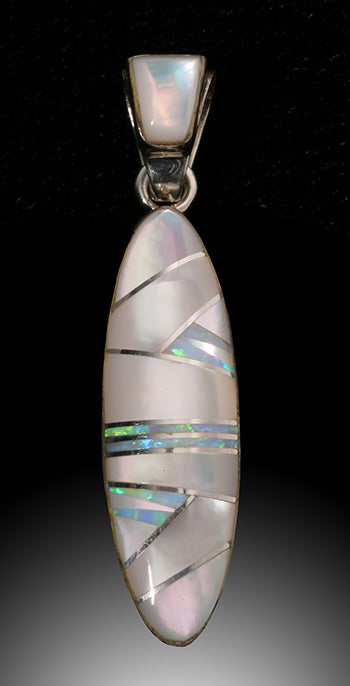 Zuni Inlay Pendant / White Mother of Pearl - Cathy Webster