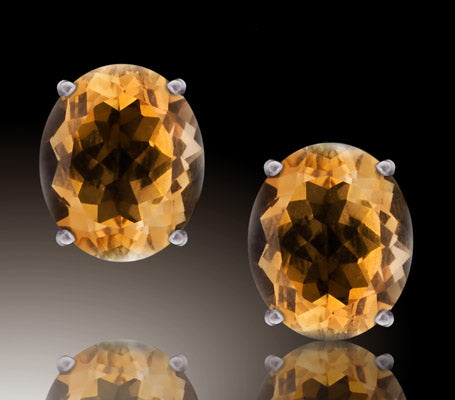 9x7mm Citrine Studs