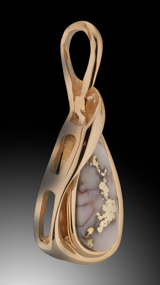 Quartz/Gold Pendant (14k Yellow Gold)