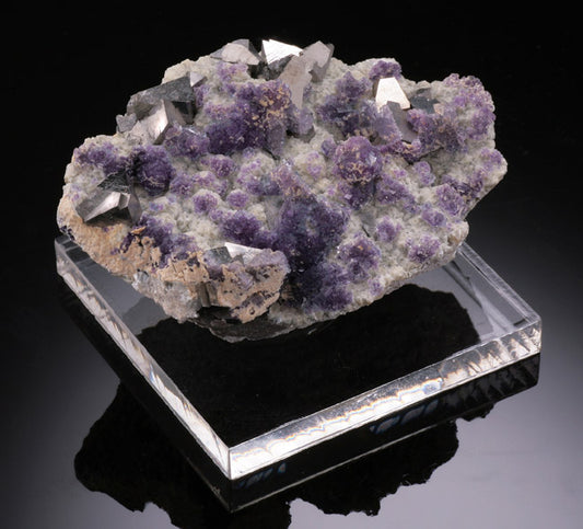 2.5" Fluorite with Arsenopyrite Specimen