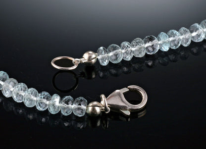 18" Faceted Aquamarine Bead Necklace