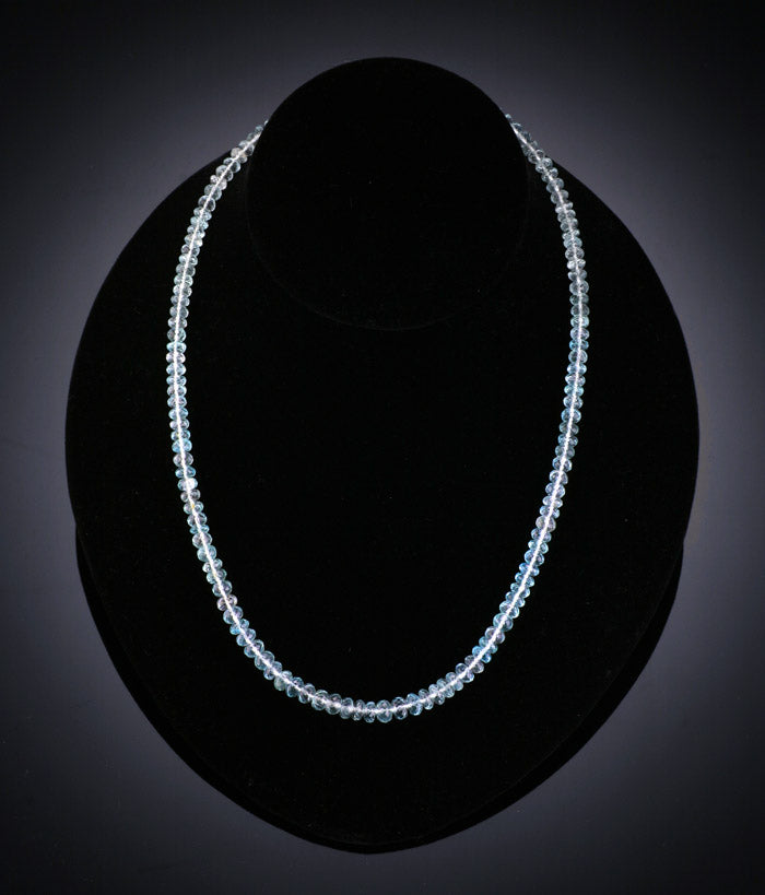 18" Faceted Aquamarine Bead Necklace