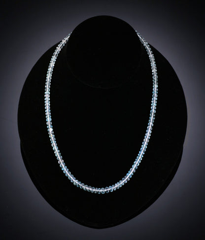 18" Faceted Aquamarine Bead Necklace