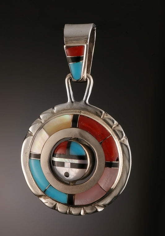 Zuni Sun-Face Spinner Pendant