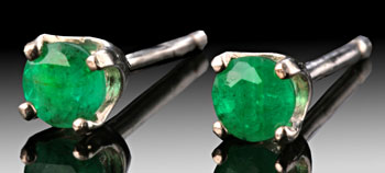 3mm Emerald Stud Earrings